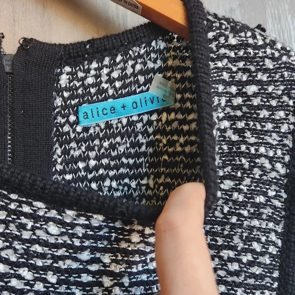 Alice + Olivia NWT Havana Eyelash Wool Blend Mini Dress Medium Women's - Picture 10 of 10